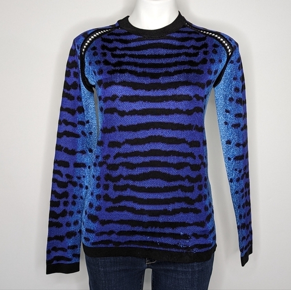 Proenza Schouler Re Edition black blue silk sweater S - Picture 1 of 12